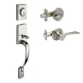 Copper Creek FZ2610XKLL-SS Craftsman Front Entrance Handleset in Satin Stainless with Left Hand Kash Lever Interior