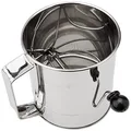 Avanti 12884 Stainless Steel Crank Handle Flour Sifter, 5 Cup Capacity, 3 Cup, Silver