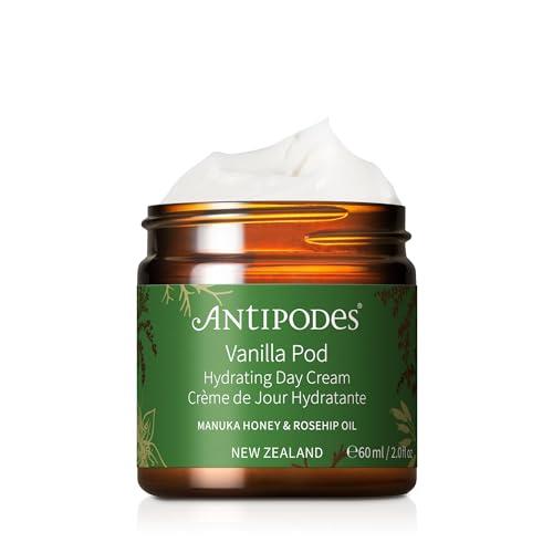 Antipodes Vanilla Pod Hydrating Day Cream – Anti Aging Face Moisturiser For Dry Skin – with Rosehip Oil, Avocado Oil & Antioxidant Skincare Ingredients – Dry Skin & Normal Skin – 60ml
