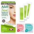 Nad's Facial Wax Strips - Facial Hair Removal For Women, Face Wax Strips, Includes 20 Waxing Strips + 4 Calming Oil Wipes, Hypoallergenic