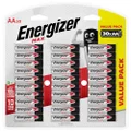 Energizer AA Batteries, MAX Alkaline, 30 Pack