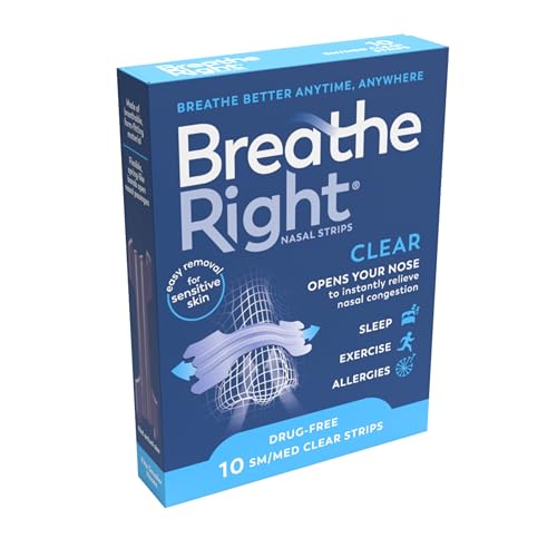 Breathe Right Clear Regular Nasal Congestion Strips 10 Pack