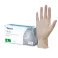 Medicom Vitals Vinyl Disposable Gloves - 100 Count - Large- Transparent Clear Gloves, 100% Latex Free Work Gloves, Multipurpose Powder Free Gloves