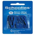 Schoolies Hair Accessories Non Slip Snap Clips 12 Pieces, Kool Blue