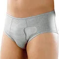 M-Brace Hernia Brief Support Underwear Low Cut Surgery Pant, Gray, Small
