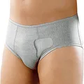 M-Brace Hernia Brief Support Underwear Low Cut Surgery Pant, Gray, Large