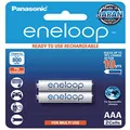 Panasonic Eneloop AAA Pre-Charged Rechargeable Batteries, 2-Pack (BK-4MCCE/2BA)