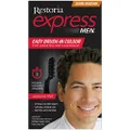 Restoria Express Brush-In Hair Colour, Grey Hair Coloring For Men, Restores You Natural Look - Dark Brown