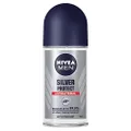 NIVEA MEN Silver Protect Roll On Deodorant (50ml), 48HR Anti-Perspirant Deodorant for Men, Men's Deodorant Roll On with Anti-Bacterial Formula and Masculine Scent