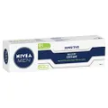NIVEA MEN Sensitive Shaving Cream (100ml), Soothing Shaving Cream for Sensitive Skin, Anti-Irritation Effect with Chamomile Extract and Vitamine E, Fragrance Neutral