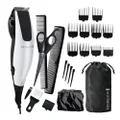 Remington High Precision Haircut Kit, HC1091AU, Corded, 23-Piece Pack Includes: Hair Clipper With Taper Lever, 10x Comb guides (3-25MM), Scissors, Styling Combs, and Sectioning Clips - Silver