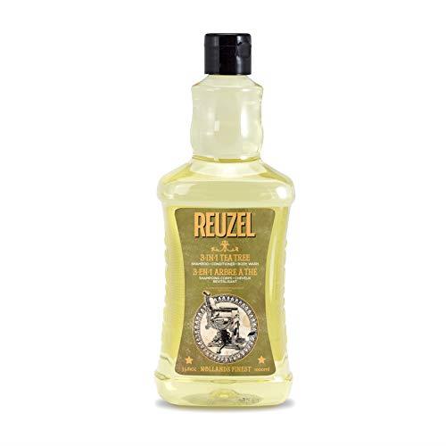 Reuzel 3-In-1 Tea Tree Shampoo - Cleanses Hair and Body - Soothes and Moisturizes Your Skin and is Ideal for Overall Scalp Care - Rinses Clean and Can Be Used Daily - Vegan Formula - 1000 ml