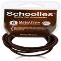 Schoolies Hair Accessories Metal Free Ponytail Holders 6 Pieces, Krazy Brown