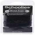 Schoolies Hair Accessories Metal Free Ponytail Holders 12 Pieces, Wicked Black