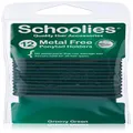 Schoolies Hair Accessories Metal Free Ponytail Holders 12 Pieces, Groovy Green
