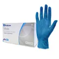 Medicom Vitals Vinyl Disposable Gloves - 100 Count - Medium - Blue Gloves, 100% Latex Free Work Gloves, Multipurpose Powder Free Gloves