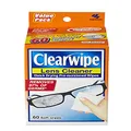 ClearWipe Lens Cleaner Alcohol Pre Moist Glasses Cleaning Wipe, 60 Count