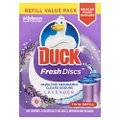 Duck Fresh Discs Twin Refill Toilet Bowl Cleaner, Lavender Scent, Disc Gel Refill with 12 Toilet Discs, 2 x 36mL Tubes