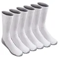 Dickies Men's All-purpose Work Stain Resister Crew Socks (6/12 Pairs), White (6 Pairs), 6-12