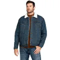 Wrangler Men's Rustic Sherpa Lined Jacket, Denim/Sherpa, Medium