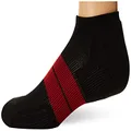 Thorlos Men's Thick Padded 84N Runner Socks, Black/Red, Large (Men's Shoe Size 9.0-12.5)