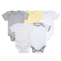 Burt's Bees Baby Unisex Baby Bodysuits, 5-Pack Short & Long Sleeve One-Pieces, 100% Organic Cotton Bodysuit, Sunshine Prints, 0-3 Months