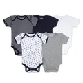 Burt's Bees Baby Unisex Baby Bodysuits, 8-pack Short & Long Sleeve One-pieces, 100% Organic Cotton, Blueberry Prints, 6 Months