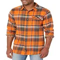 Legendary Whitetails Men's Long Sleeve Plaid Flannel Shirt with Corduroy Cuffs, Canyon Plaid, Large