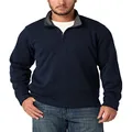 Wrangler Men's Fleece Quarter-Zip Pullover Sweater, Mood Indigo, Medium US