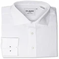 Ben Sherman Men's Long Sleeve Textured Kings Fit Formal Shirt, Bright White, 38