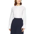Tommy Hilfiger Women's Bell Sleeve Cotton Shirt, Classic White, 8