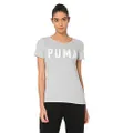 PUMA Women's Athletic Tee, Light Gray Heather, S