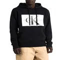 Calvin Klein Jeans Men's Monogram Box Logo Regular Fit Hoodie, Black, L