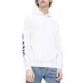 Calvin Klein Jeans Men's Institutional Back Logo Hoodie, Bright White/ck Black, M