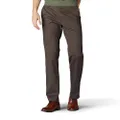 Lee Men's Extreme Motion Flat Front Regular Straight Pant, Tea Leaf, 36W x 34L