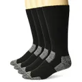 Carolina Ultimate mens Steel Toe Boot Cushion Work Crew Socks 4 Pair Pack, Black, Large