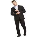 Livorno Kelly Country Slim Fit Black Suit - Big Mens Size 52