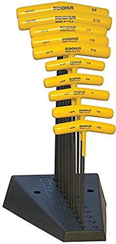 Bondhus Imperial Ball End T-Handle Hex Key Set with Stand 10-Piece Set, 3/32-3/8-Inch Size
