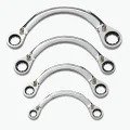 GEARWRENCH 12 Point Half Moon Reversible Double Box Ratcheting SAE Wrench Set 4-Pieces