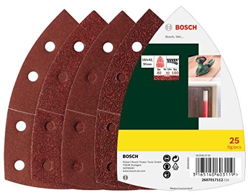 Bosch Accessories 25-Piece Sanding Sheet Set (102mm, Grit 40/80/120/180, Accessories for Multi-Sanders)