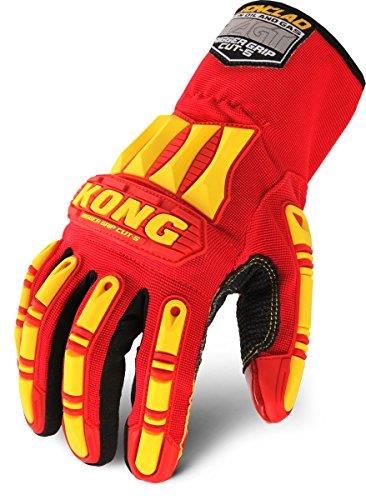 Ironclad KONG Rigger Grip Cut 5 Glove, Large, Red/Yellow