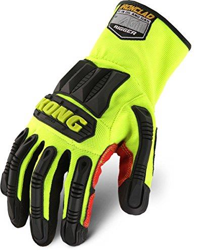 Ironclad KONG Synthetic Leather/PVC Rigger Gloves, Extra Large, Lime/Black