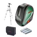 Bosch Home & Garden Self-Levelling Cross Line Laser Set Universal Level 3 (Tripod, Bag, 3 x AA Batteries Included, in Box)