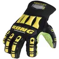 Ironclad KONG Waterproof Cut Resistant Gloves, Medium, Black/Yellow/Green
