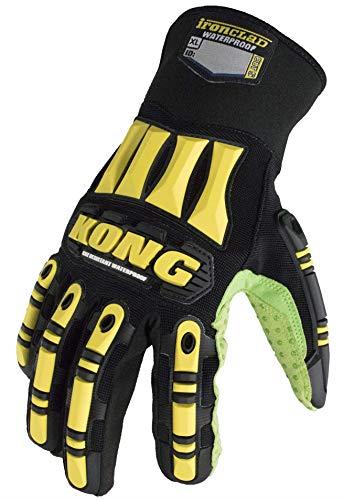 Ironclad KONG Waterproof Cut Resistant Gloves, XX-Large, Black/Yellow/Green