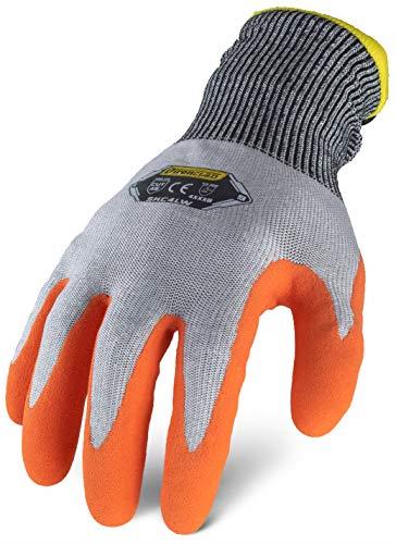 Ironclad Knit A6 Insulated HPPE Latex Gloves, Small, Gray/Orange