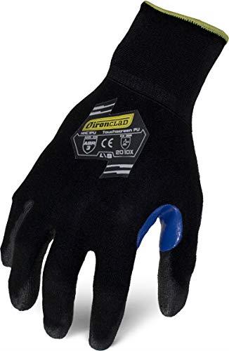 IronClad Touchscreen Polyurethane General Purpose Gloves, Black, X-Large (10 Pieces)