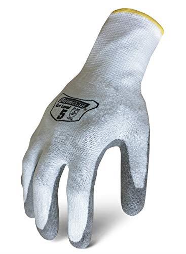Ironclad Knit Cut 5 Cut Resistant Gloves with Nitrile Palm, XX-Large, Gray/White
