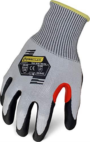 Ironclad Knit A6 Foam Nitrile Touch Gloves, Large, Gray/Black
