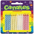 Amscan Assorted Candy Stripe Candle, 24 Pieces